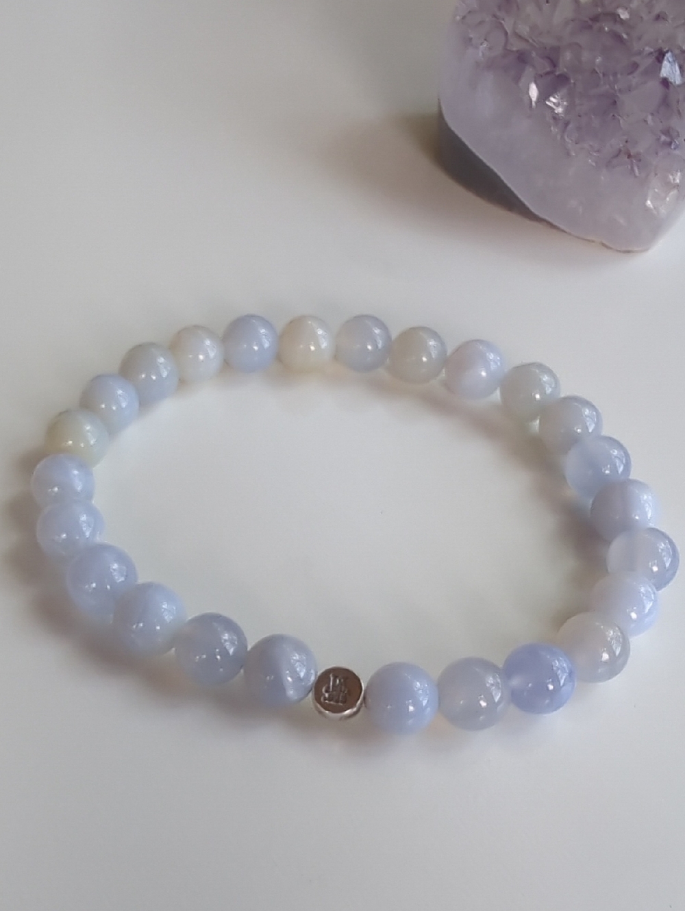 Jay King Blue Lace Agate Stretch Bracelet - Size 7"